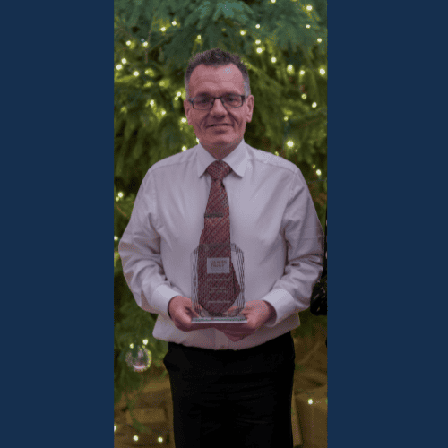 James with his carer of the year award