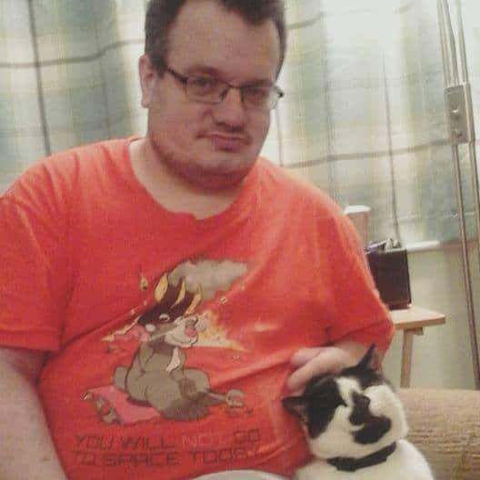 James and a cat